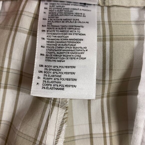 Adidas Flat Front Golf Short Mens Size 34 Brown White Check Stretch - Picture 6 of 11